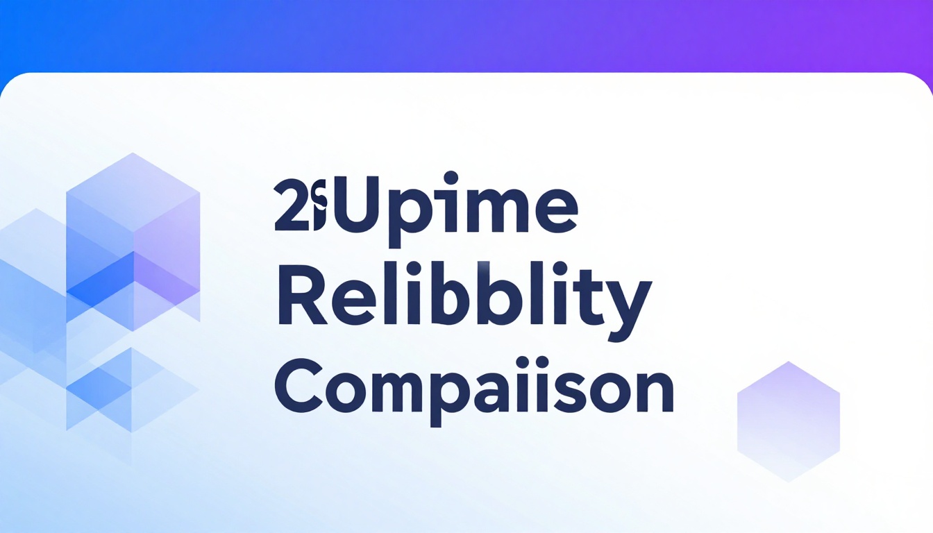 A sleek, high-tech infographic panel showcasing the 2026 uptime reliability comparison between Webjinnee and Toolsurf.com. The display features a clean, minimalist layout with bold typography and elegant data visualizations. In the foreground, a trio of line graphs track the historical uptime percentages of both services, their curves rising and falling in a captivating dance. The middle ground showcases key performance metrics like average response times and server downtimes, presented through crisp, color-coded statistics. The background subtly hints at the digital infrastructure powering these platforms, with a faint grid of servers and cables fading into the distance. The overall scene exudes a sense of technological sophistication and data-driven insights, complementing the article's focus on pricing, support, and performance. Uptime reliability comparison 2026