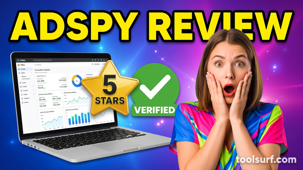 YouTube thumbnail style blog featured image, 16:9 landscape. Large bold yellow blocky text with blac