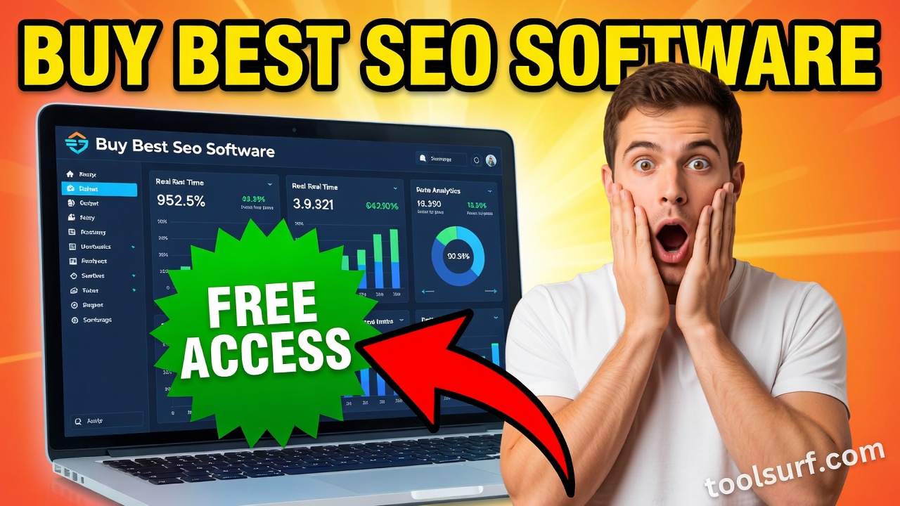 YouTube thumbnail style blog featured image, 16:9 landscape. Large bold yellow blocky text with blac