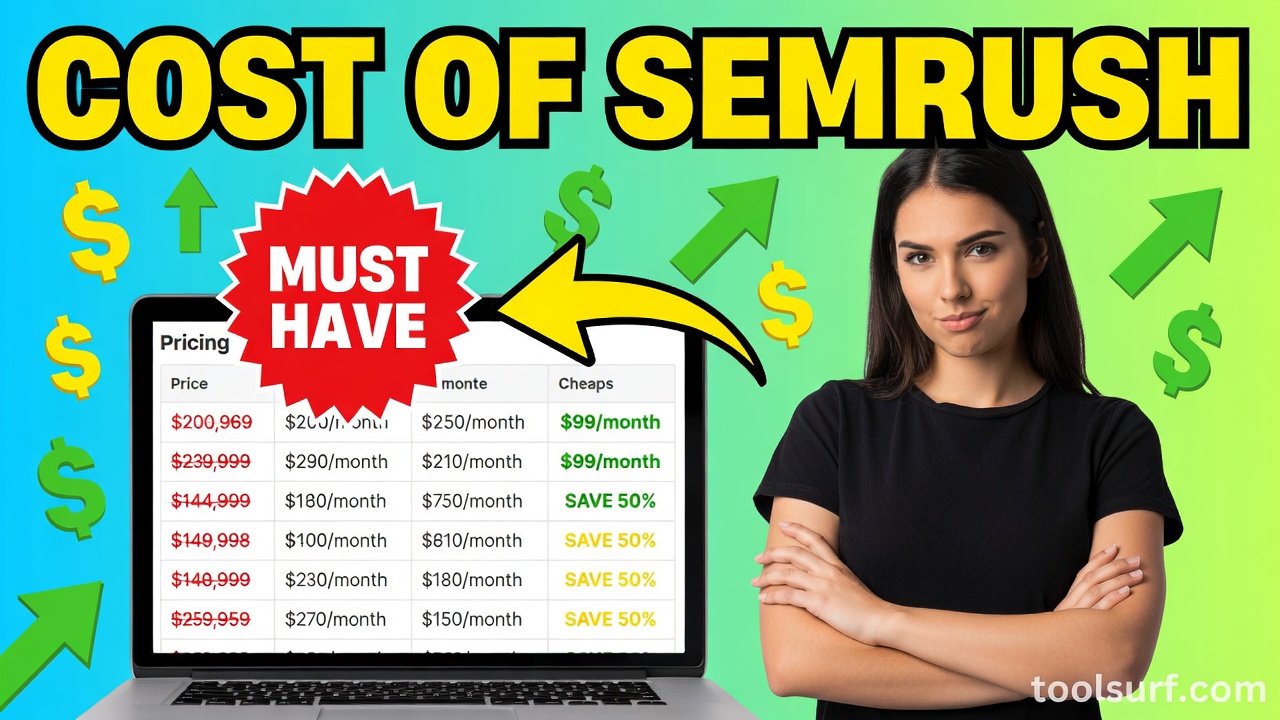 YouTube thumbnail style blog featured image, 16:9 landscape. Large bold yellow blocky text with blac