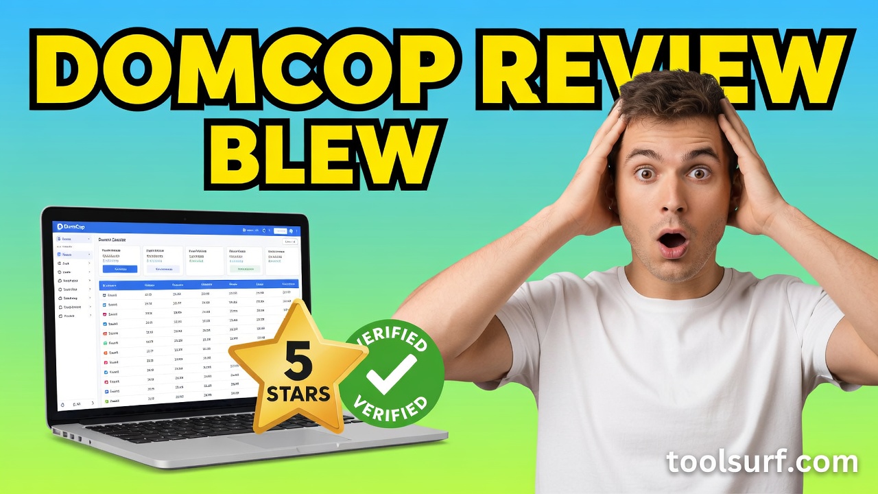 YouTube thumbnail style blog featured image, 16:9 landscape. Large bold yellow blocky text with blac