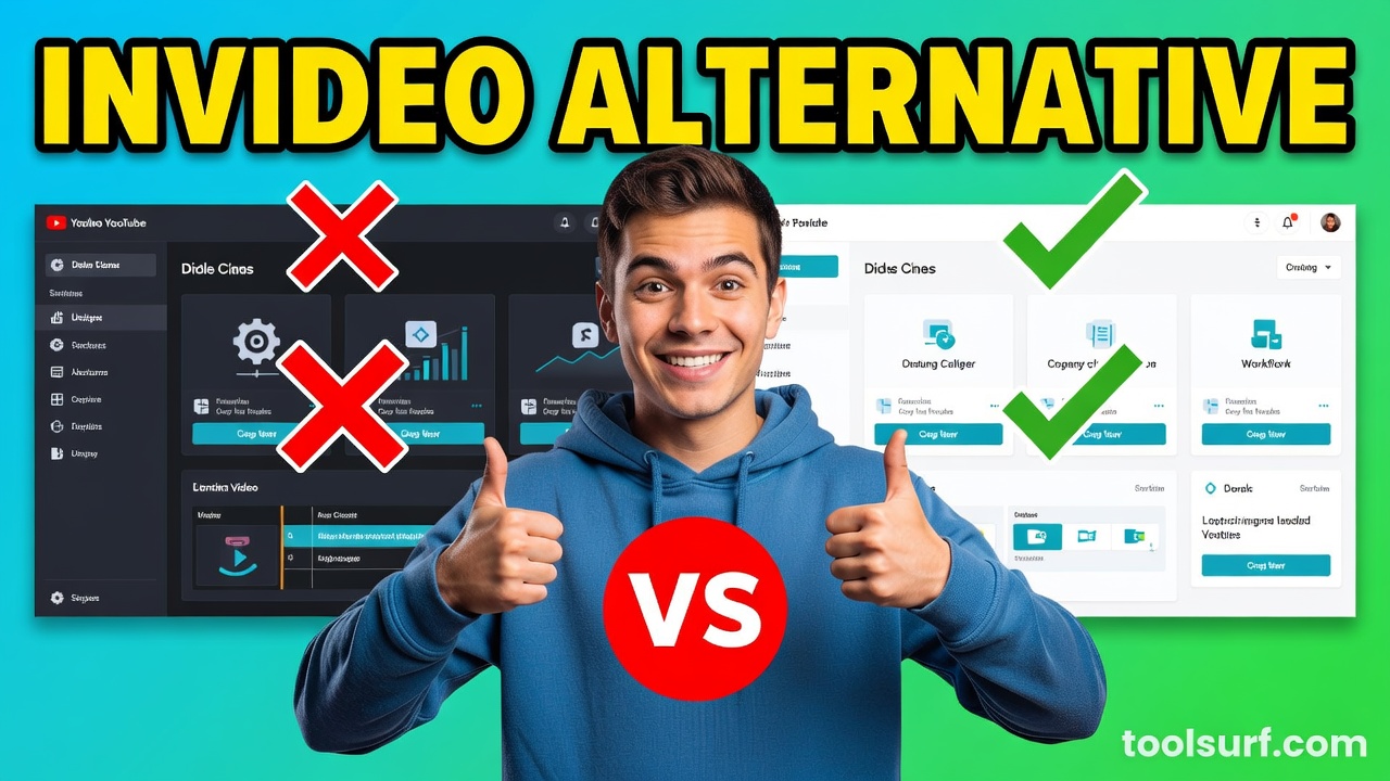YouTube thumbnail style blog featured image, 16:9 landscape. Large bold yellow blocky text with blac