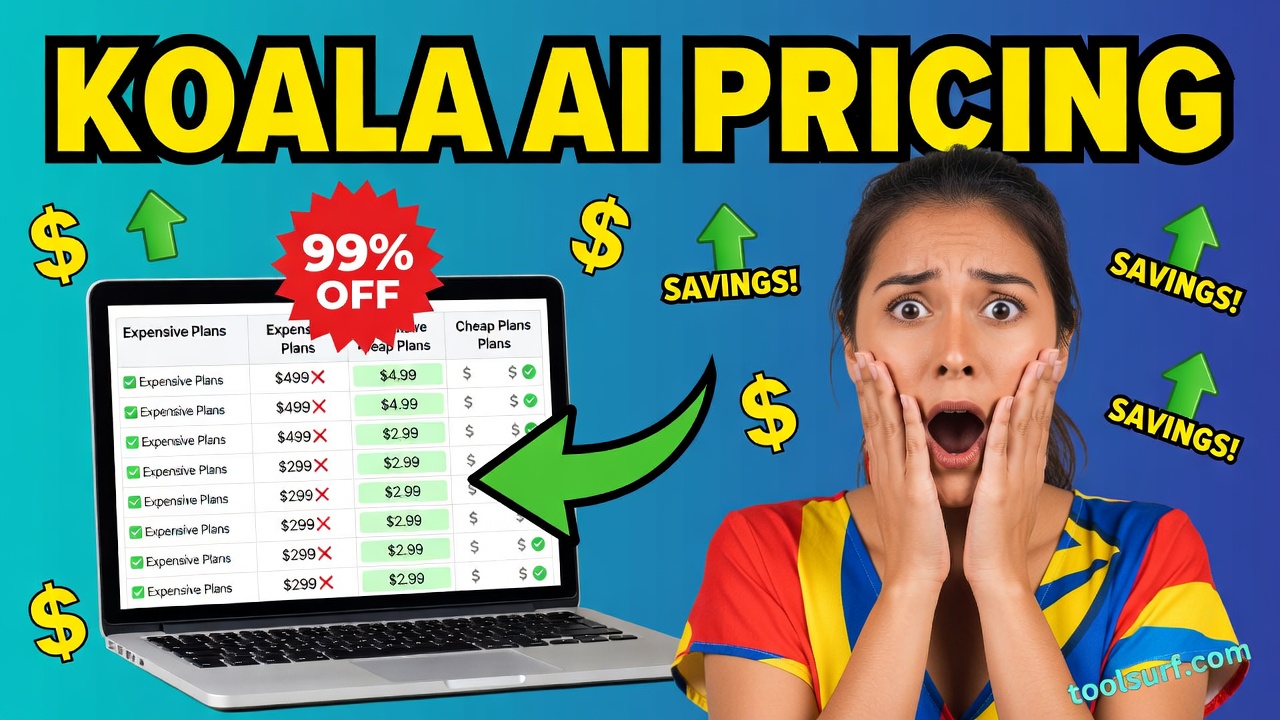 YouTube thumbnail style blog featured image, 16:9 landscape. Large bold yellow blocky text with blac