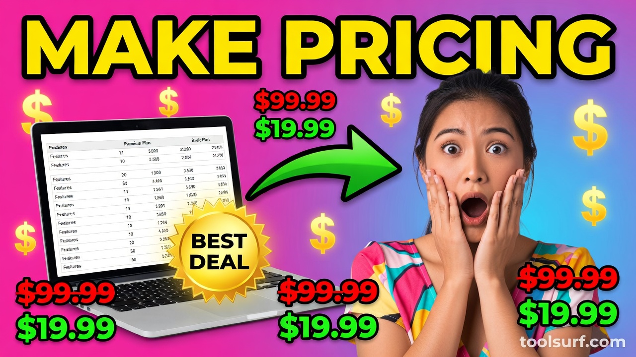 YouTube thumbnail style blog featured image, 16:9 landscape. Large bold yellow blocky text with blac