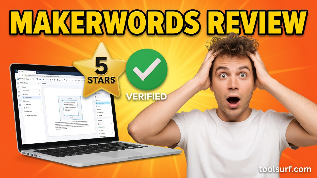 YouTube thumbnail style blog featured image, 16:9 landscape. Large bold yellow blocky text with blac