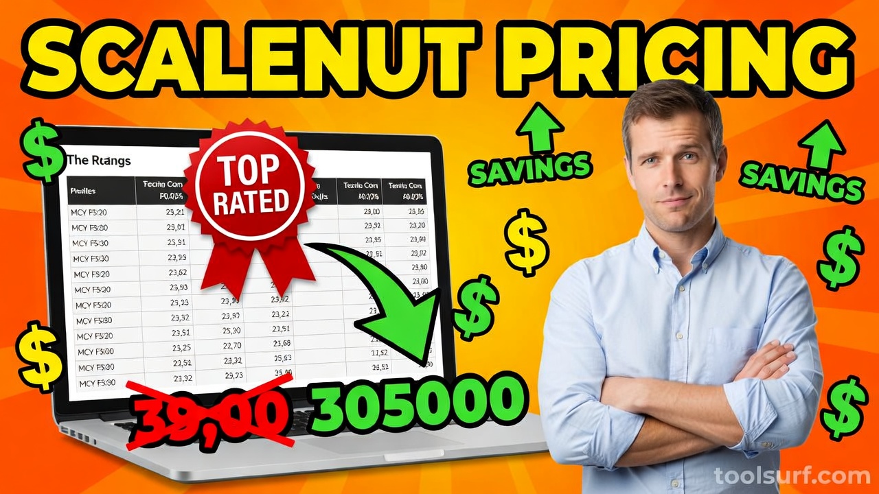 YouTube thumbnail style blog featured image, 16:9 landscape. Large bold yellow blocky text with blac
