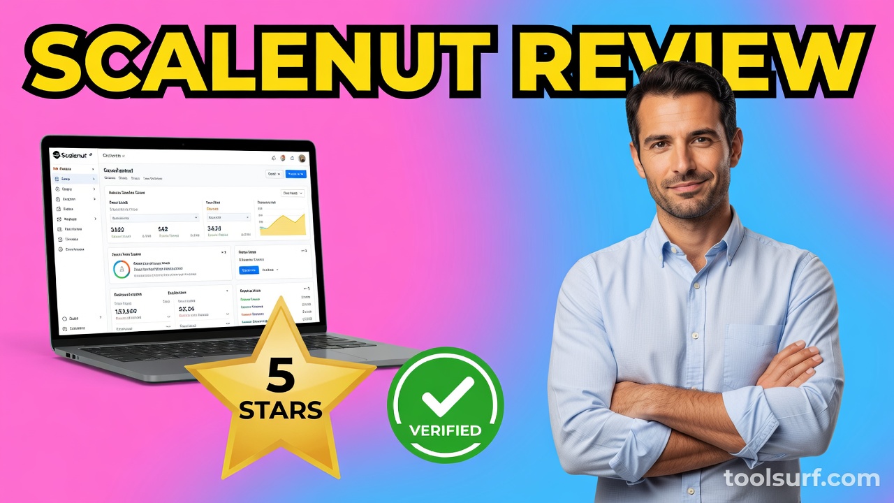 YouTube thumbnail style blog featured image, 16:9 landscape. Large bold yellow blocky text with blac