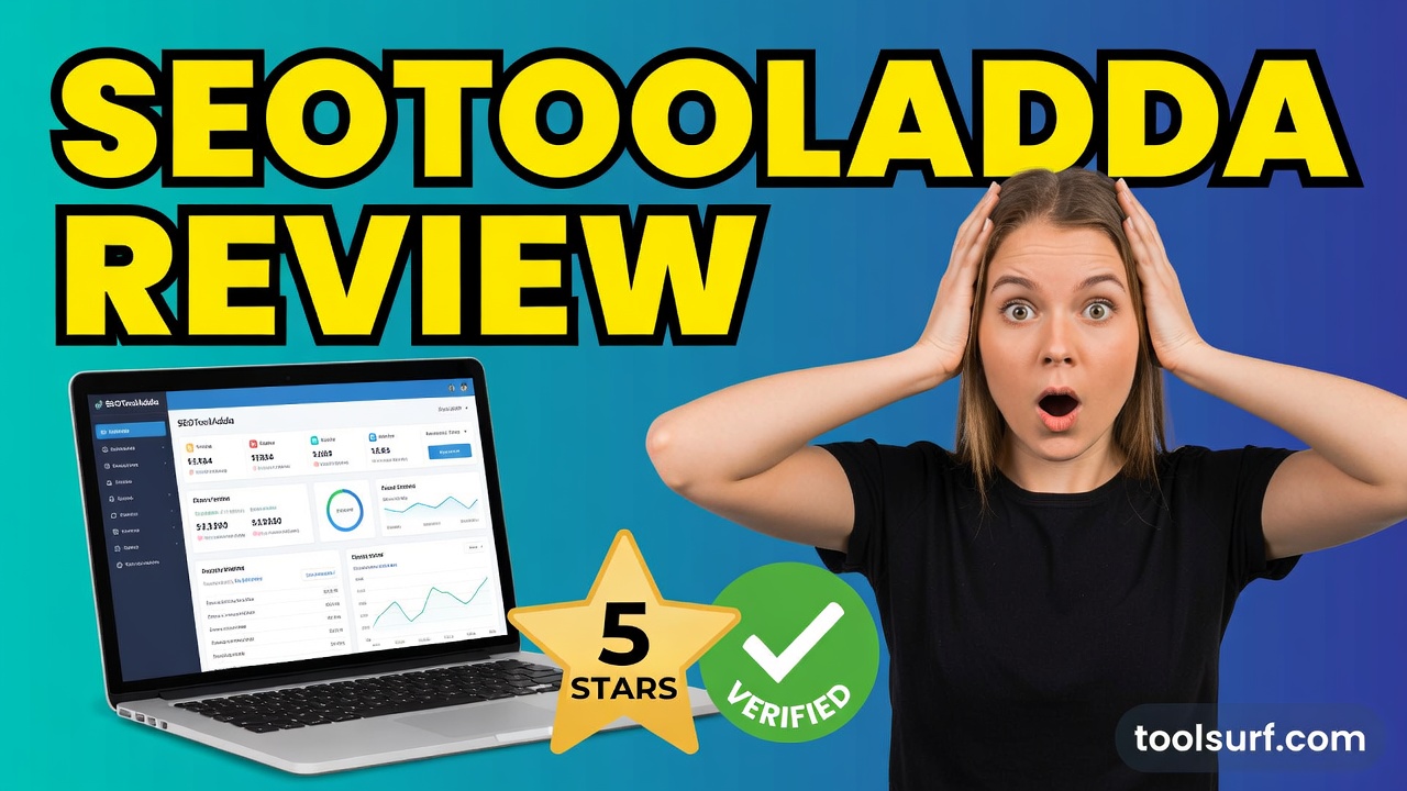 YouTube thumbnail style blog featured image, 16:9 landscape. Large bold yellow blocky text with blac