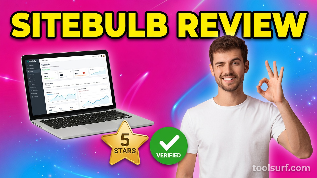 YouTube thumbnail style blog featured image, 16:9 landscape. Large bold yellow blocky text with blac