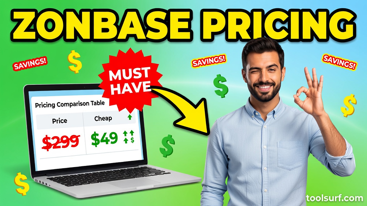 YouTube thumbnail style blog featured image, 16:9 landscape. Large bold yellow blocky text with blac