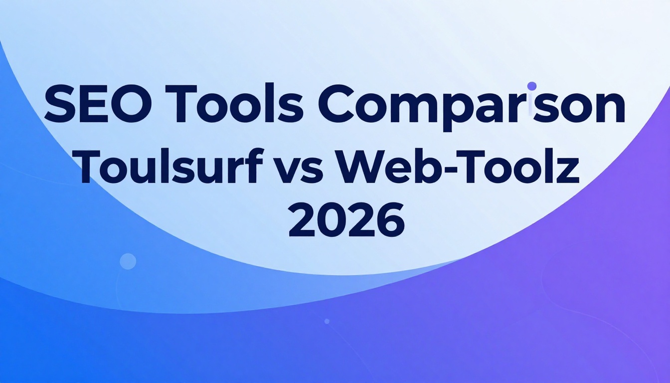 a detailed, high-quality comparison of SEO tools Toolsurf and WebToolz 2026, showcasing their features, performance, and user experience side-by-side. The image should have a professional, data-driven look, with clear visual contrasts, charts, and icons to highlight the key differences. The scene should be set in a sleek, modern office environment with minimalist decor, good lighting, and subtle branding elements. The overall mood should convey a sense of authority, objectivity, and technical expertise.