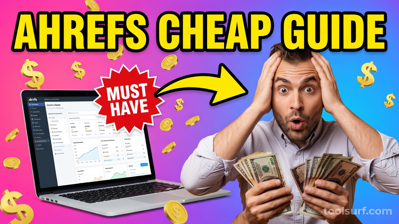 YouTube thumbnail style blog featured image, 16:9 landscape. Large bold yellow blocky text with blac