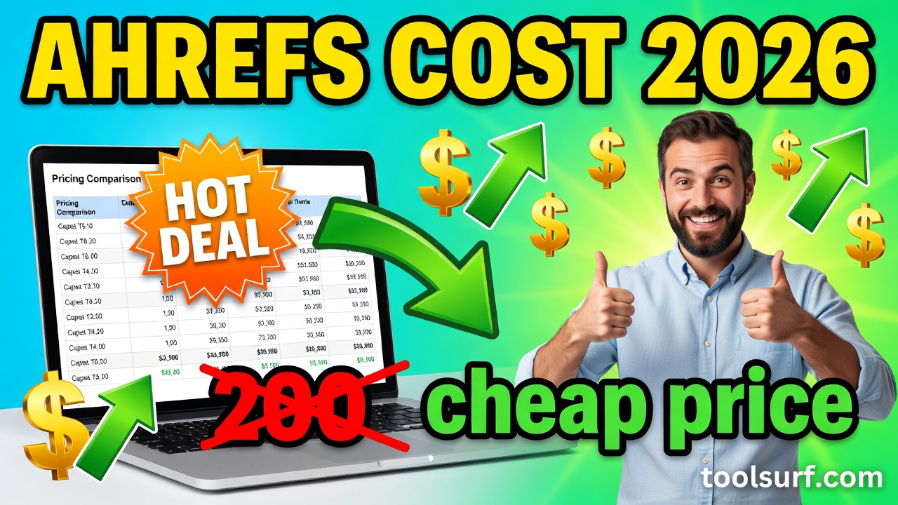 YouTube thumbnail style blog featured image, 16:9 landscape. Large bold yellow blocky text with blac