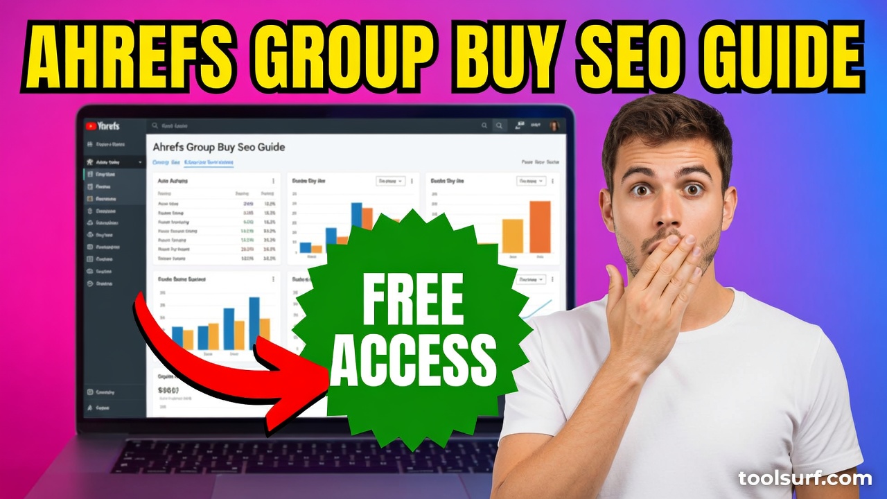 YouTube thumbnail style blog featured image, 16:9 landscape. Large bold yellow blocky text with blac