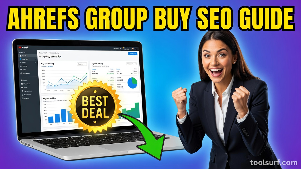 YouTube thumbnail style blog featured image, 16:9 landscape. Large bold yellow blocky text with blac