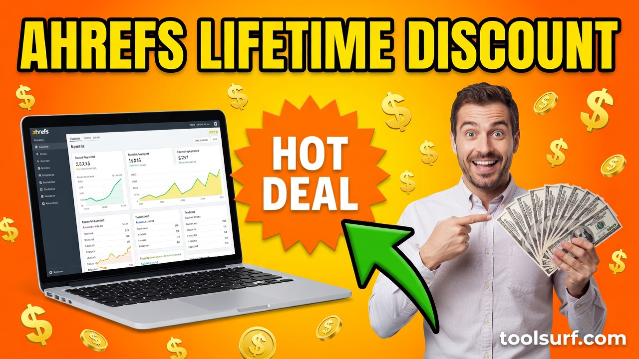 YouTube thumbnail style blog featured image, 16:9 landscape. Large bold yellow blocky text with blac