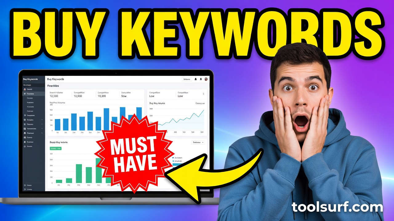 YouTube thumbnail style blog featured image, 16:9 landscape. Large bold yellow blocky text with blac