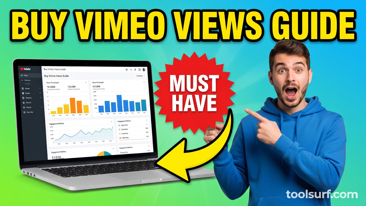 YouTube thumbnail style blog featured image, 16:9 landscape. Large bold yellow blocky text with blac