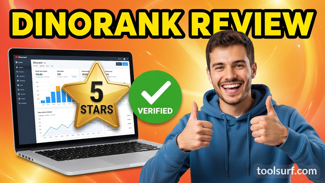 YouTube thumbnail style blog featured image, 16:9 landscape. Large bold yellow blocky text with blac