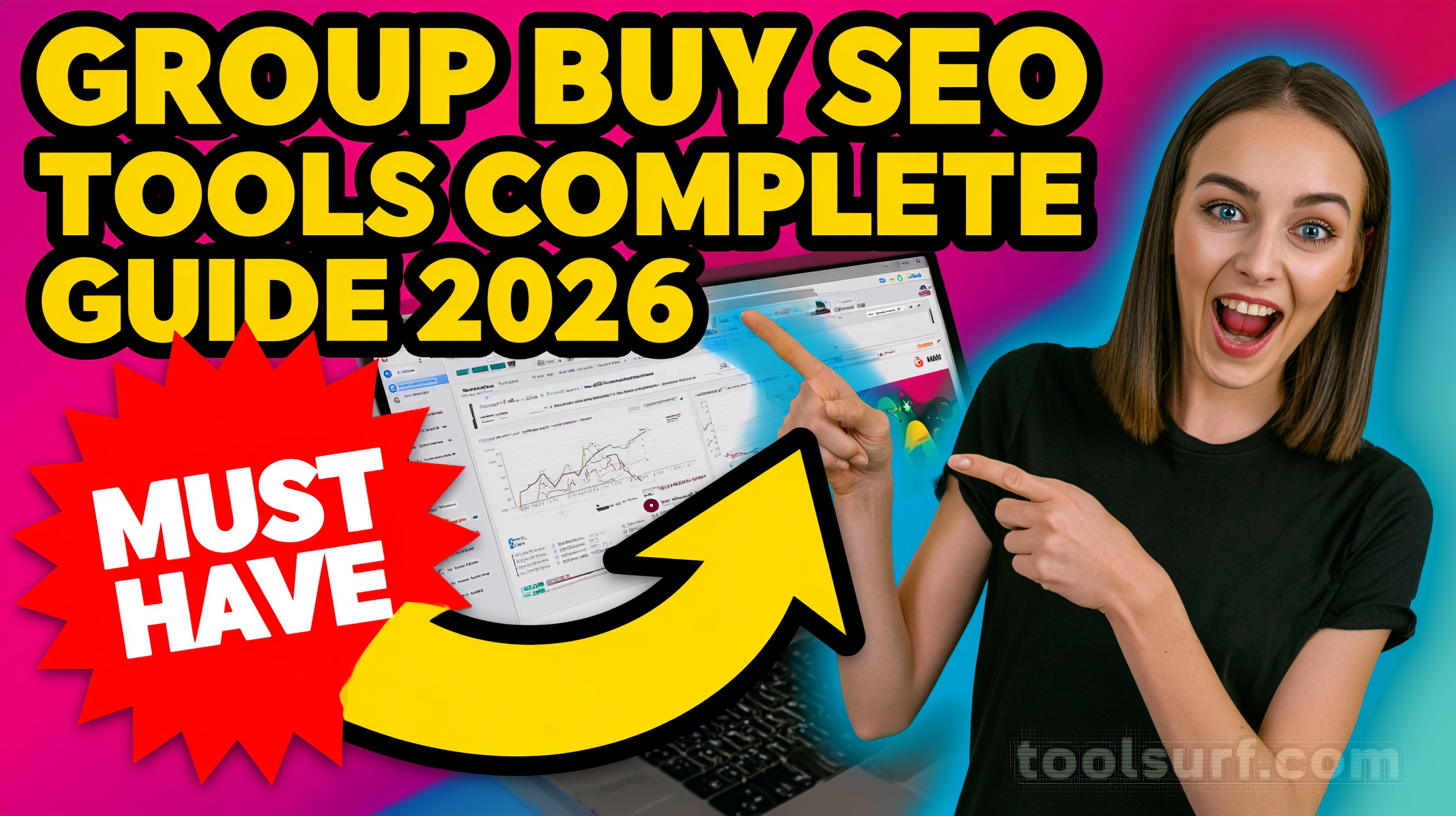 YouTube thumbnail style blog featured image, 16:9 landscape. Large bold yellow blocky text with blac