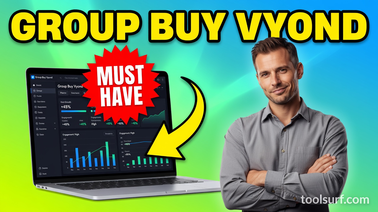 YouTube thumbnail style blog featured image, 16:9 landscape. Large bold yellow blocky text with blac