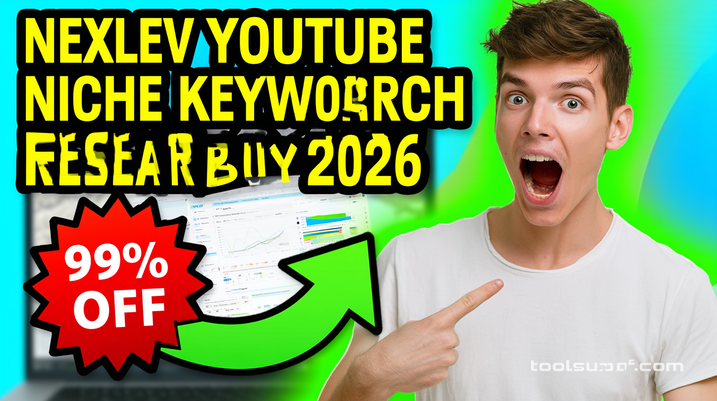 YouTube thumbnail style blog featured image, 16:9 landscape. Large bold yellow blocky text with blac