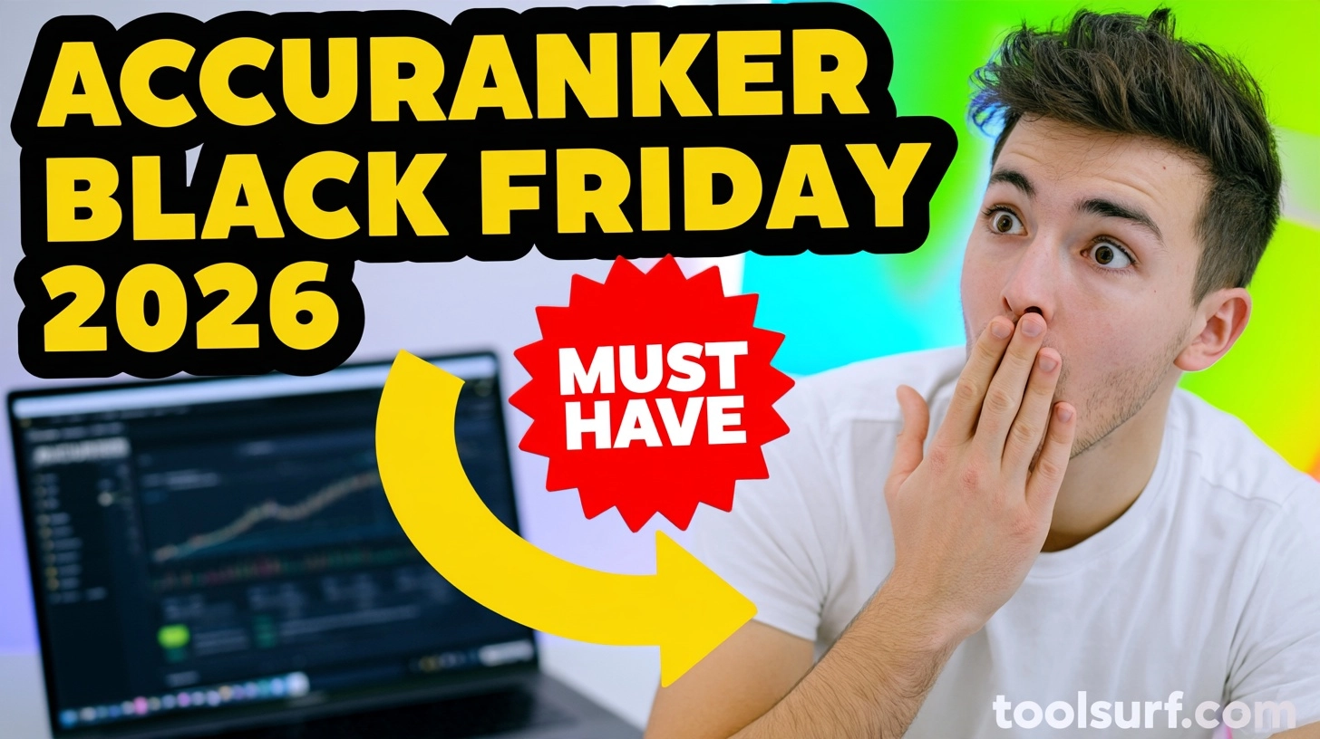 YouTube thumbnail style blog featured image, 16:9 landscape. Large bold yellow blocky text with blac