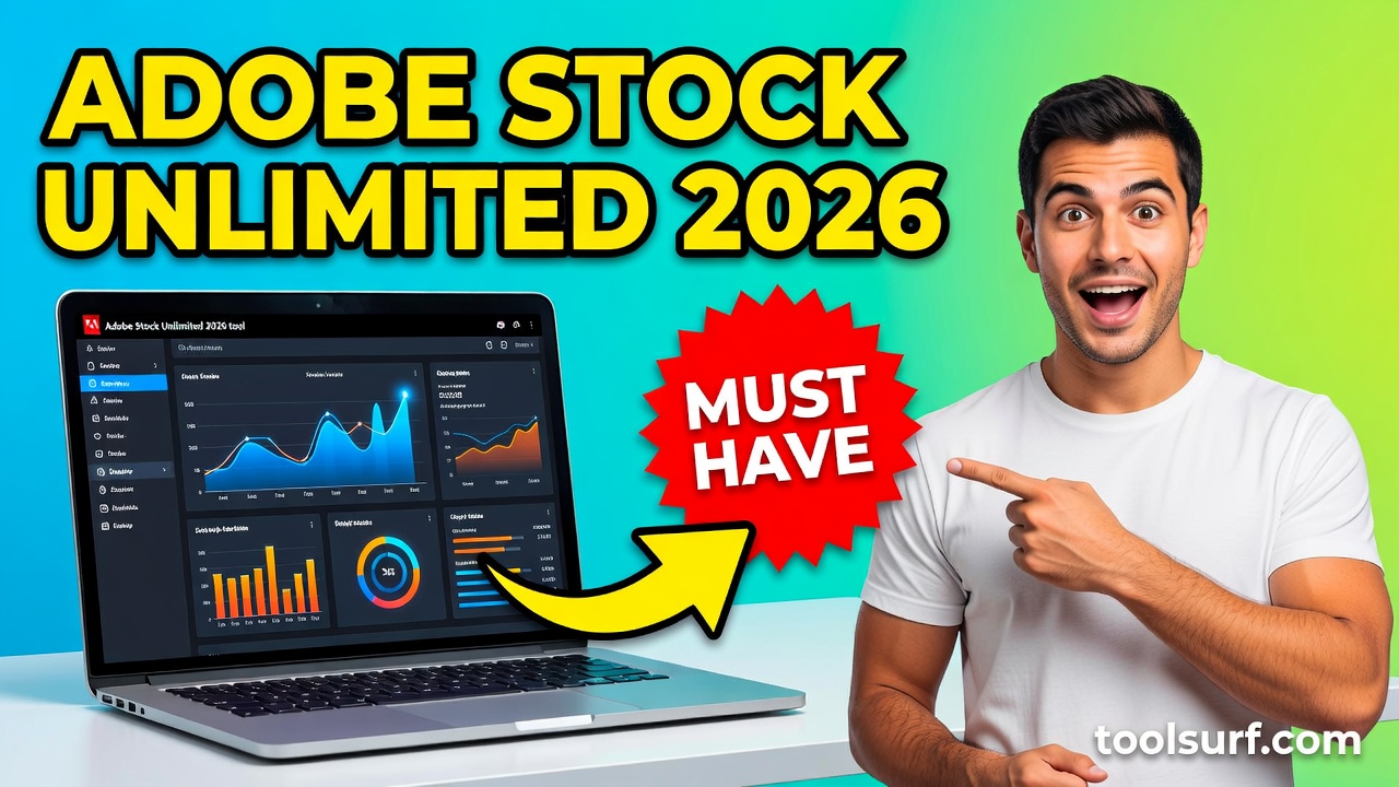 YouTube thumbnail style blog featured image, 16:9 landscape. Large bold yellow blocky text with blac