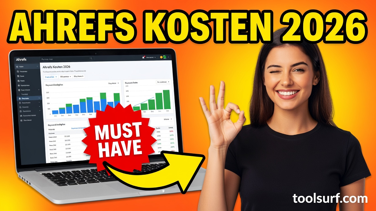 YouTube thumbnail style blog featured image, 16:9 landscape. Large bold yellow blocky text with blac