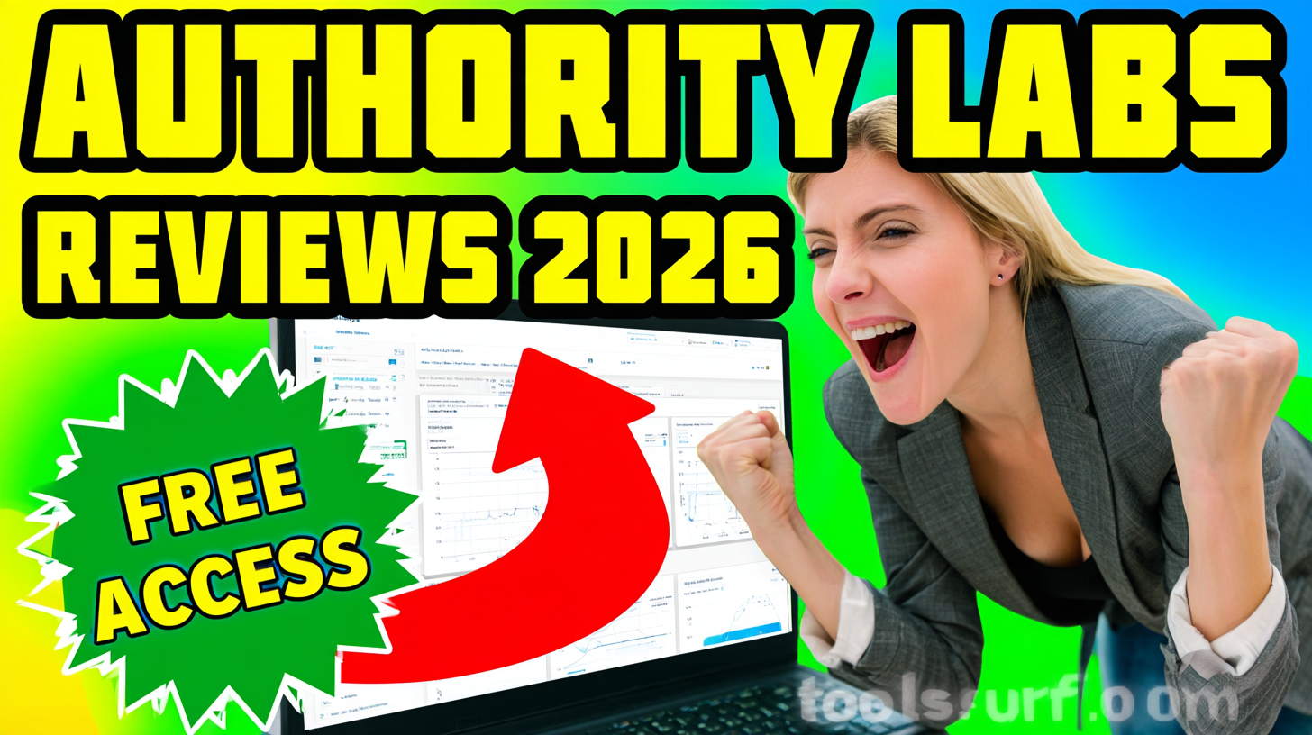 YouTube thumbnail style blog featured image, 16:9 landscape. Large bold yellow blocky text with blac