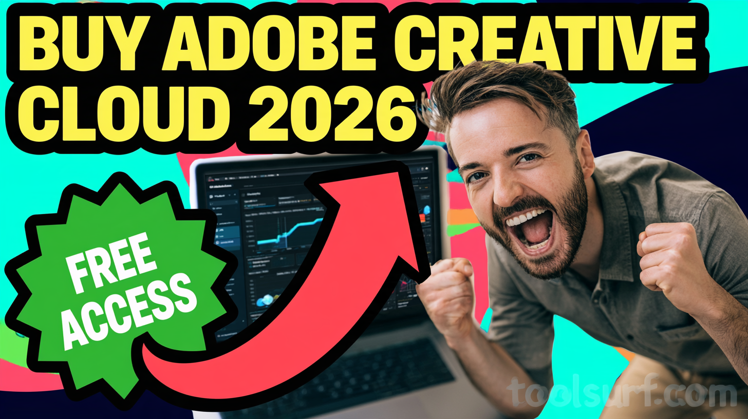 YouTube thumbnail style blog featured image, 16:9 landscape. Large bold yellow blocky text with blac