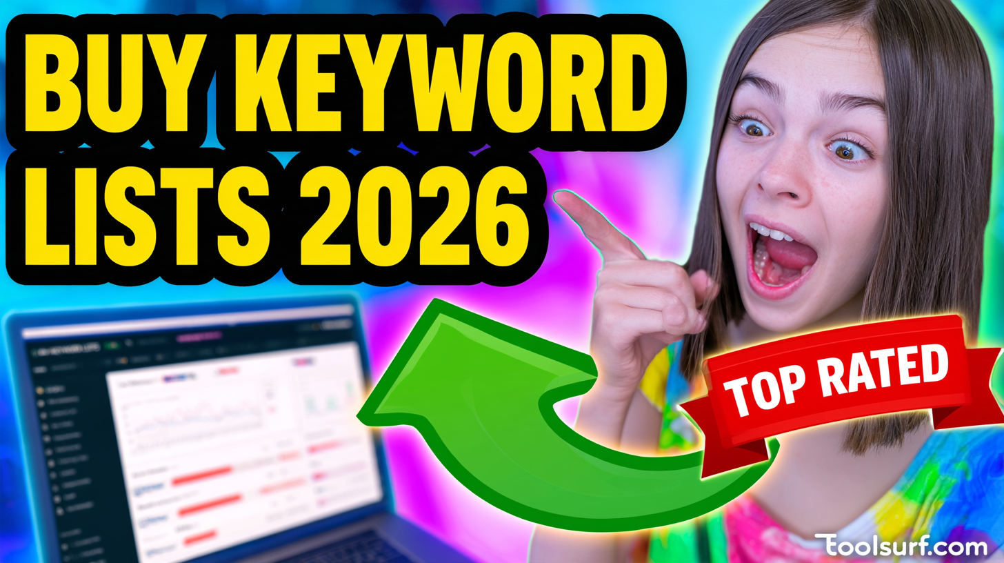 YouTube thumbnail style blog featured image, 16:9 landscape. Large bold yellow blocky text with blac