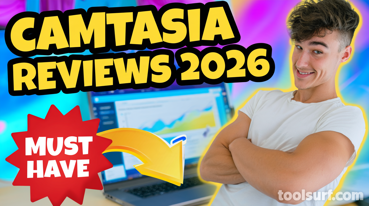 YouTube thumbnail style blog featured image, 16:9 landscape. Large bold yellow blocky text with blac