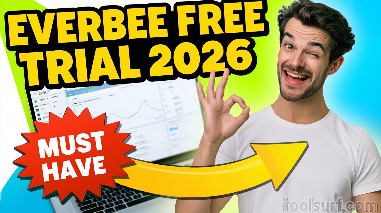 YouTube thumbnail style blog featured image, 16:9 landscape. Large bold yellow blocky text with blac