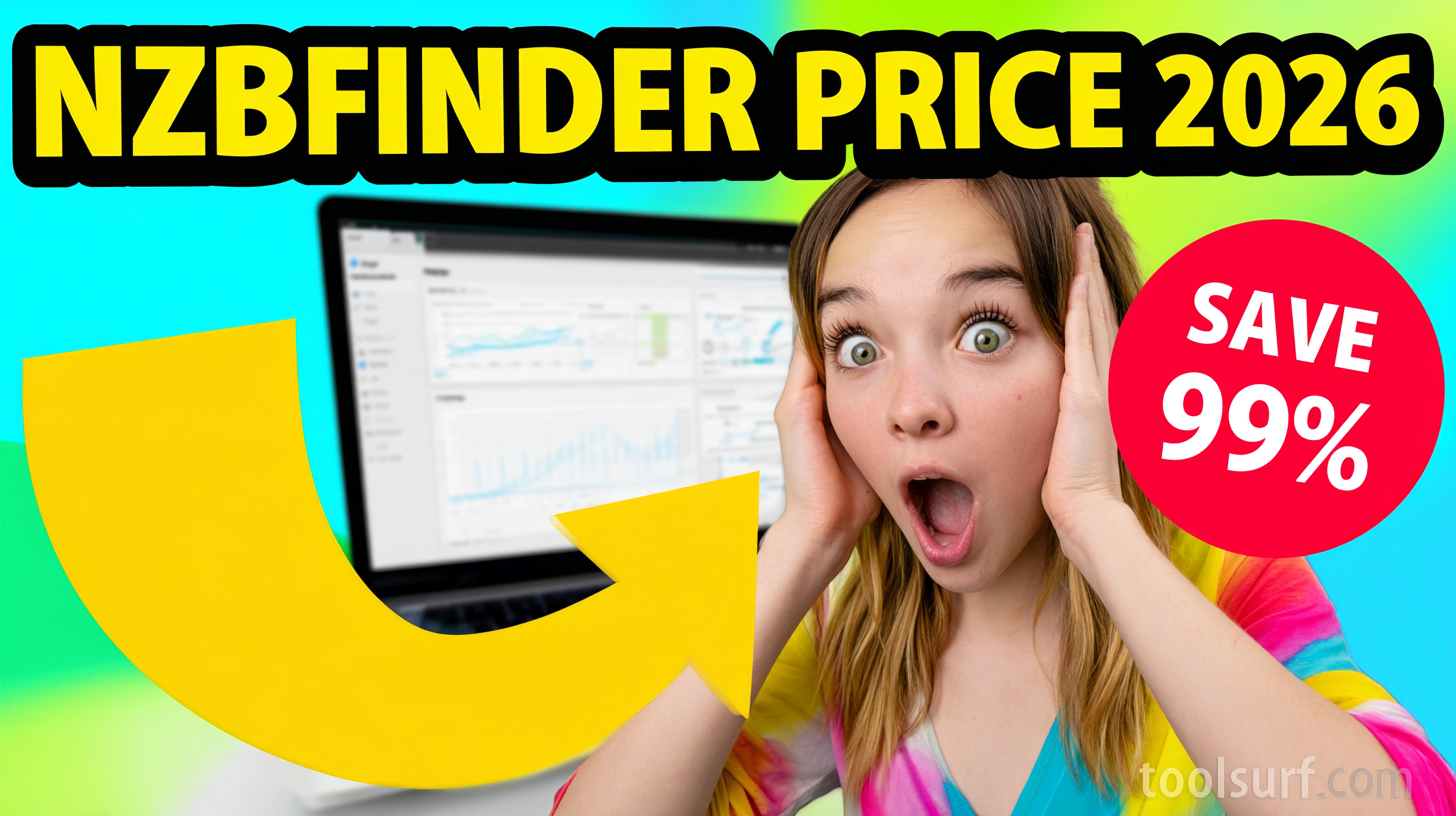 YouTube thumbnail style blog featured image, 16:9 landscape. Large bold yellow blocky text with blac